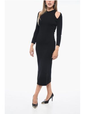 Dsquared² Stretch Fabric Sheath Dress with Cut-out Details