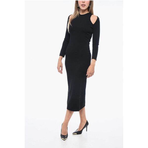 Dsquared² Stretch Fabric Sheath Dress with Cut-out Details