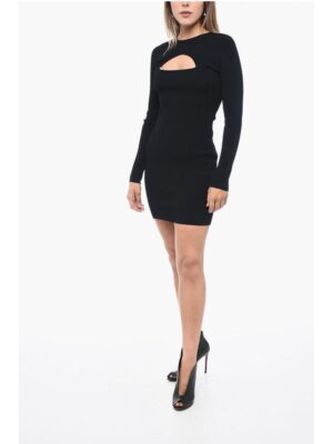 Dsquared² Ribbed Knitted Minidress with Cut-out