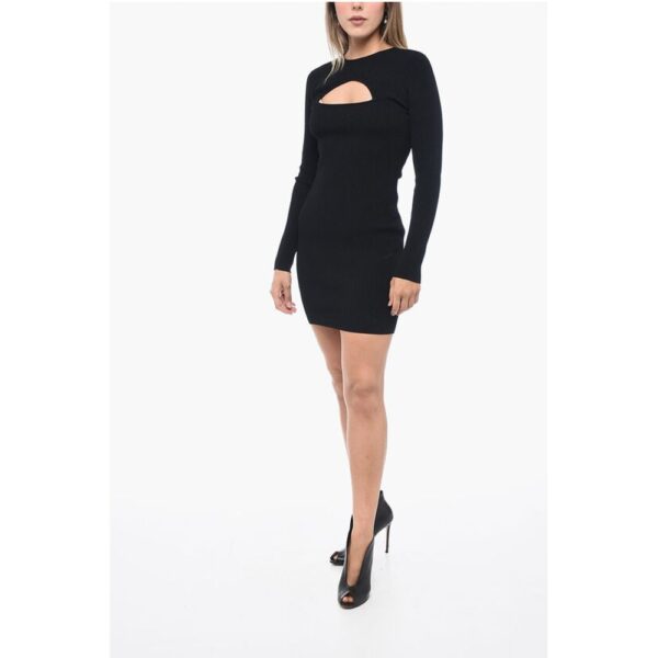 Dsquared² Ribbed Knitted Minidress with Cut-out