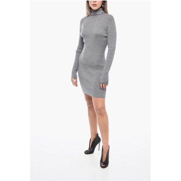 Dsquared² Turtleneck Ribbed Wool Minidress