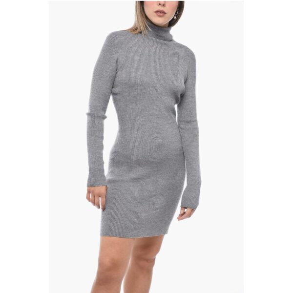 Dsquared² Turtleneck Ribbed Wool Minidress - Image 4