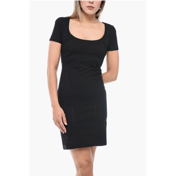 Dsquared² Short-sleeved Jersey Sheath Dress with Embroidered Details - Image 4