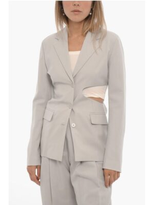 Low Classic Wool Slim Fit Single-Breasted Blazer with Cut-Out Detail