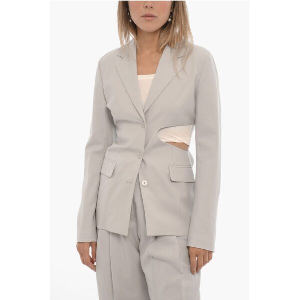 Low Classic Wool Slim Fit Single-Breasted Blazer with Cut-Out Detail