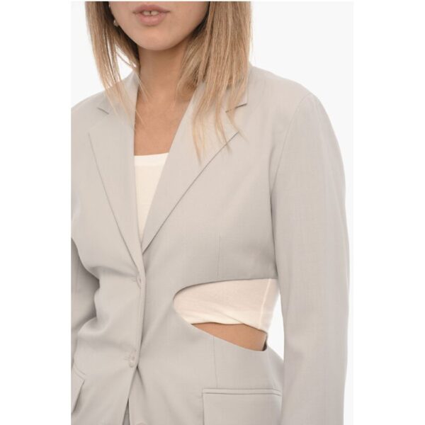 Low Classic Wool Slim Fit Single-Breasted Blazer with Cut-Out Detail - Image 3