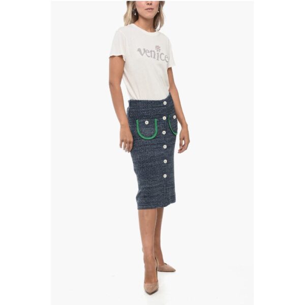 Cormio Knitted LUCIA Midi Skirt with Metallic Effect - Image 4