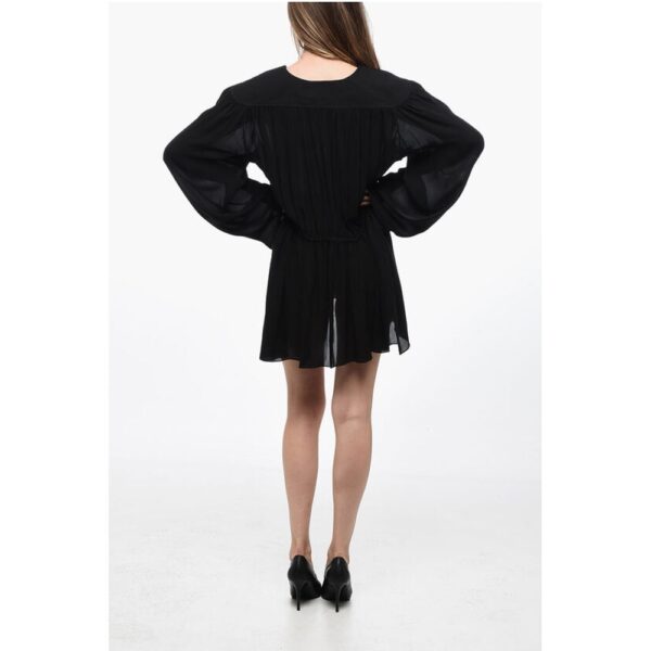 Wardrobe.Nyc Silk Mini Dress with Ruched Details - Image 2