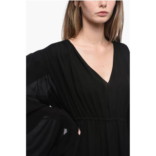 Wardrobe.Nyc Silk Mini Dress with Ruched Details - Image 3