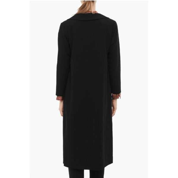 Solid Color Long Blazer with Patch Pockets - Image 2