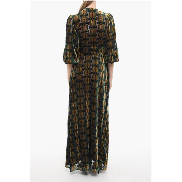 La Double J Velvet CAMERINO Maxi Dress with Front Buttoning - Image 2