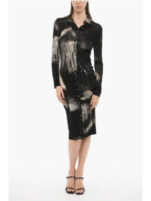 Louisa Ballou Long Sleeved Patterned Shirt Dress