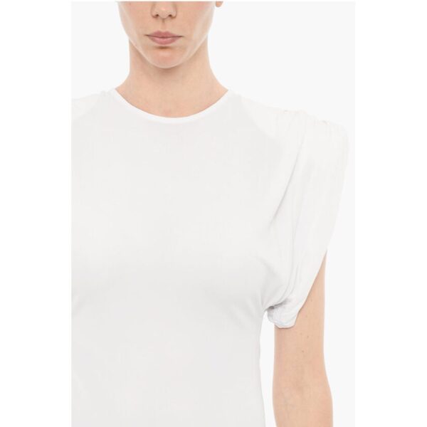 Wardrobe.Nyc Solid Color Sheath Mini Dress with Pad Shoulders - Image 3