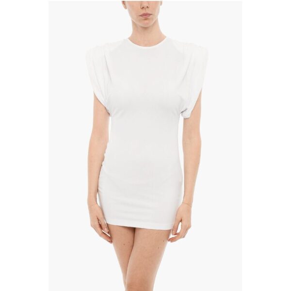 Wardrobe.Nyc Solid Color Sheath Mini Dress with Pad Shoulders - Image 4