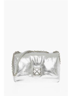 Off-White Metallic Leather JITNEY Crossbody Bag