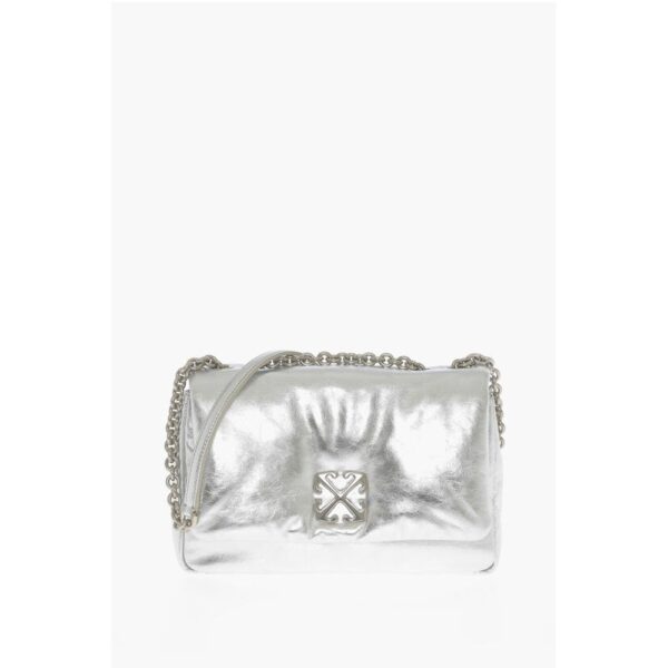 Off-White Metallic Leather JITNEY Crossbody Bag