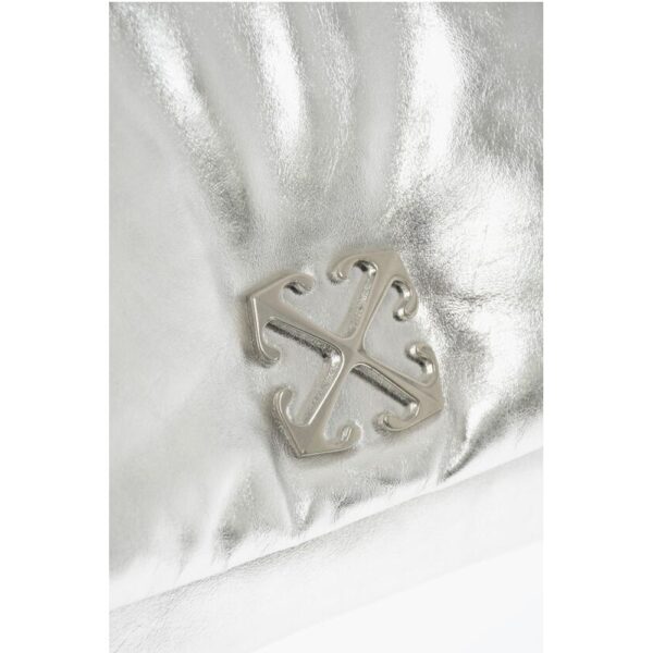 Off-White Metallic Leather JITNEY Crossbody Bag - Image 4