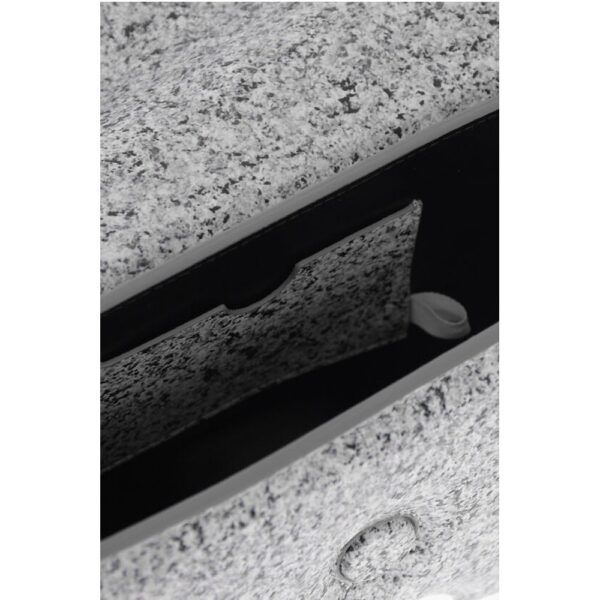 Off-White Marble Effect Leather BURROW Crossbody Bag with Cut-Out Deta - Image 4