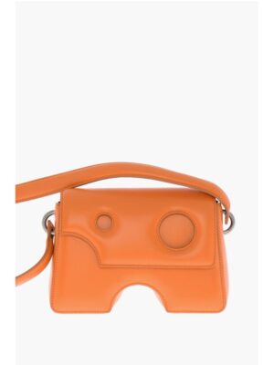 Off-White Leather BURROW Crossbody Bag with Cut-Out Details