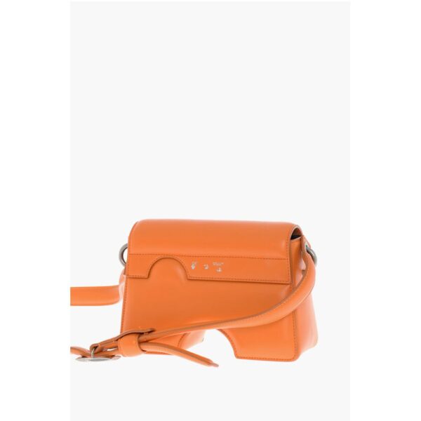 Off-White Leather BURROW Crossbody Bag with Cut-Out Details - Image 2