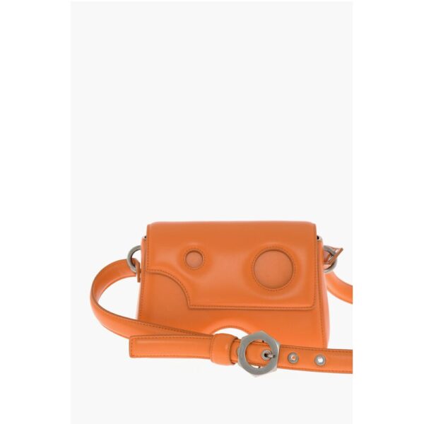 Off-White Leather BURROW Crossbody Bag with Cut-Out Details - Image 3