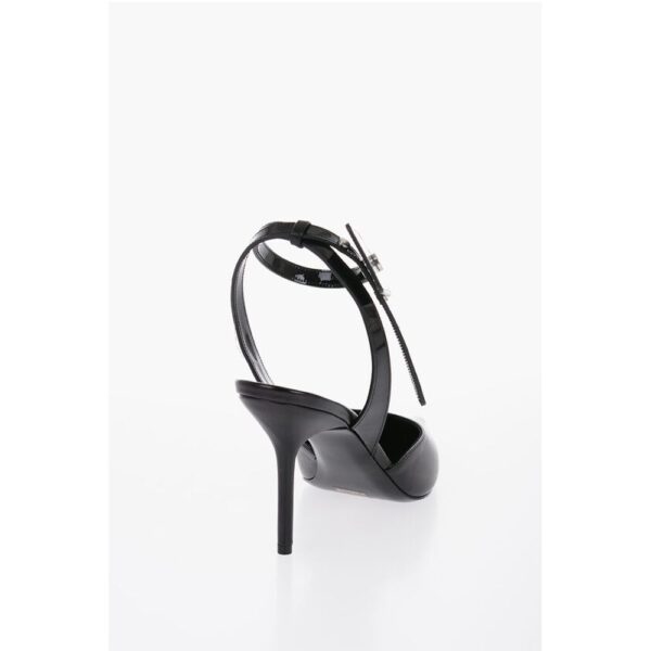 Off-White Leather Slingbacks with Patent Detail - Image 2