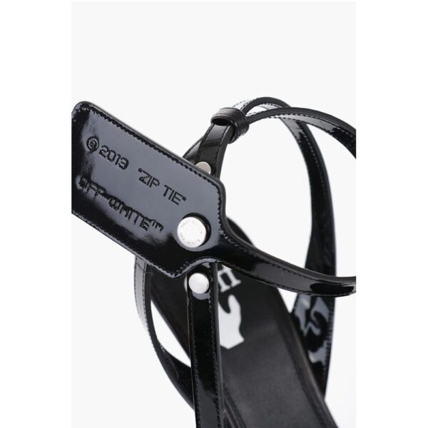 Off-White Leather Slingbacks with Patent Detail - Image 4
