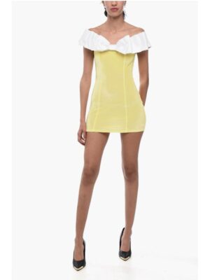 Adriana Hot Couture Bodycon Chenille Mini Dress with Maxi Bow