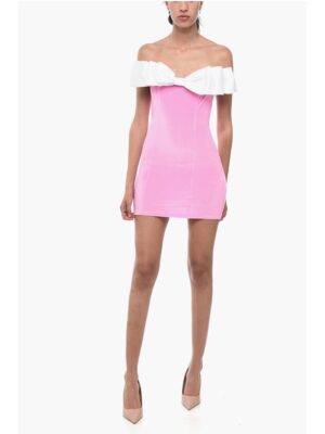 Adriana Hot Couture Bodycon Chenille Mini Dress with Maxi Bow