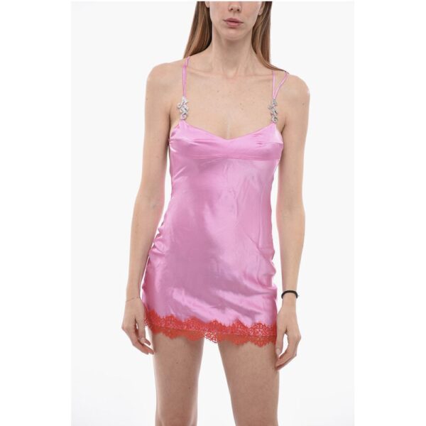Adriana Hot Couture Silk Slip Dress with Laces Details - Image 4