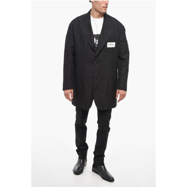 Dolce & Gabbana RE-EDITION Silk Blend Slim Fit Blazer with Peak Lapel - Image 4
