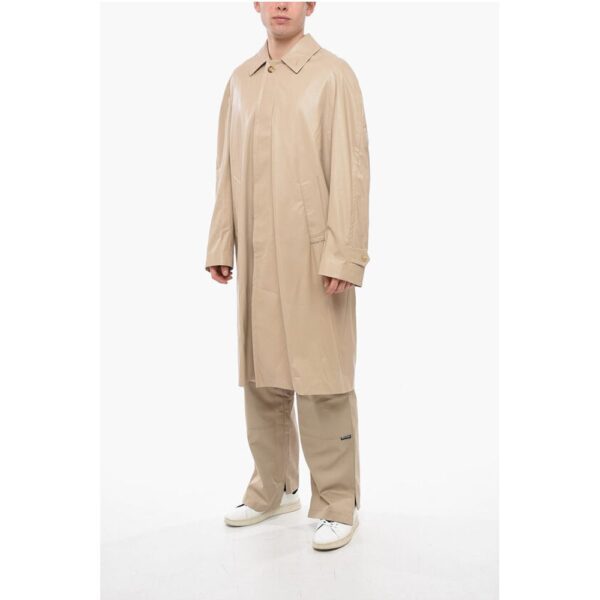 4SDesigns Vegan Leather Trench with Hidden Placket - Image 4