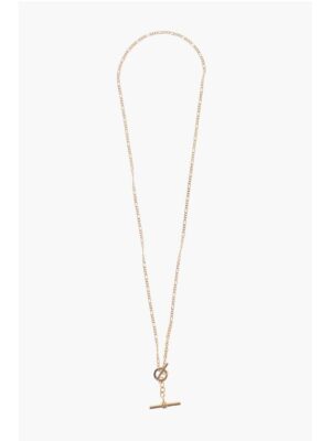 Bottega Veneta Siver gold Tone Necklace with T Pendent