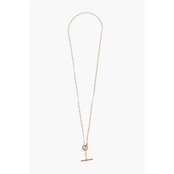 Bottega Veneta Siver gold Tone Necklace with T Pendent