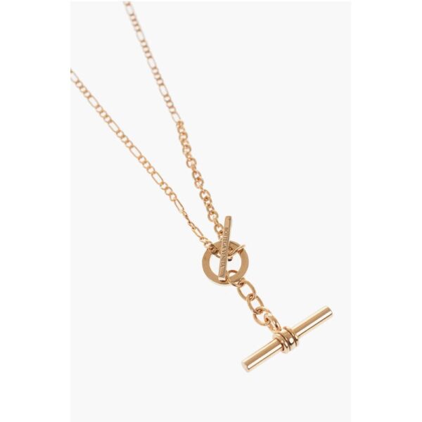 Bottega Veneta Siver gold Tone Necklace with T Pendent - Image 2