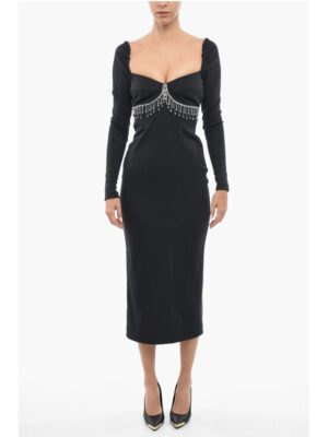 Anouki Back Split BUSTIER Sheath Dress with Crystals