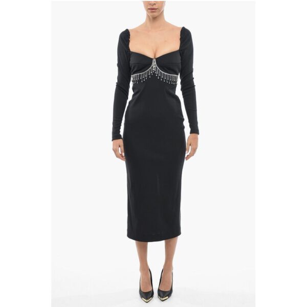 Anouki Back Split BUSTIER Sheath Dress with Crystals