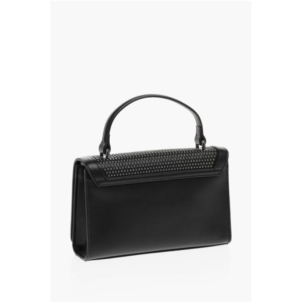 Moschino LOVE Faux Leather Embellished Studs Hand Bag with Chain - Image 2