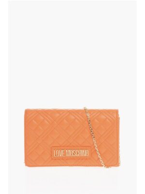 Moschino LOVE Quilted Faux Leather Bag with Chain Shoulder Strap