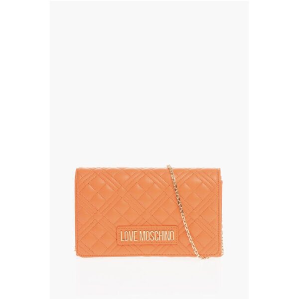 Moschino LOVE Quilted Faux Leather Bag with Chain Shoulder Strap