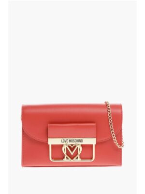 Moschino LOVE Faux Leather Crossbody Bag with Golden Details
