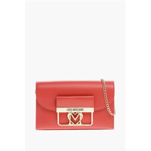Moschino LOVE Faux Leather Crossbody Bag with Golden Details