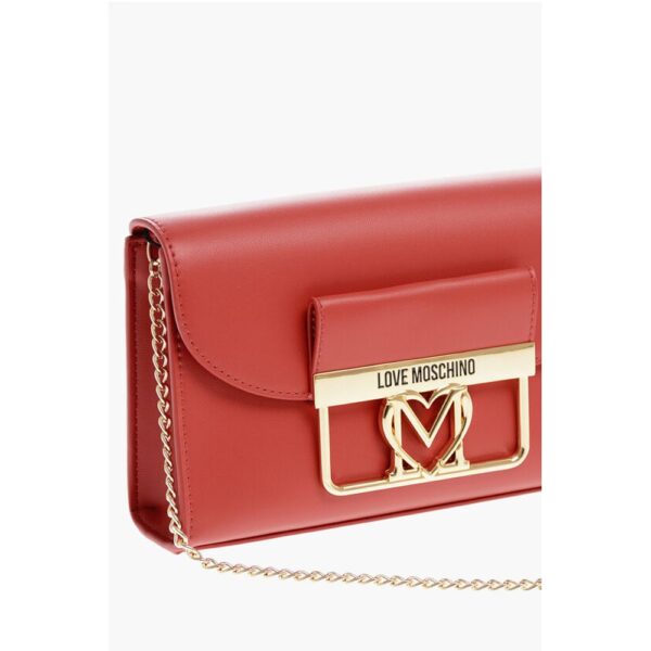 Moschino LOVE Faux Leather Crossbody Bag with Golden Details - Image 3