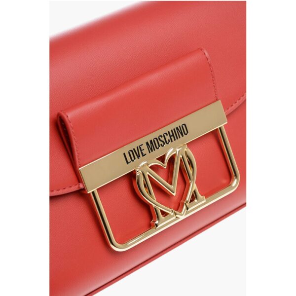 Moschino LOVE Faux Leather Crossbody Bag with Golden Details - Image 4