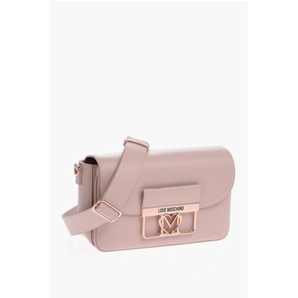Moschino LOVE Faux Leather Bag with Metal Logo and Removable Shoulder - Image 3