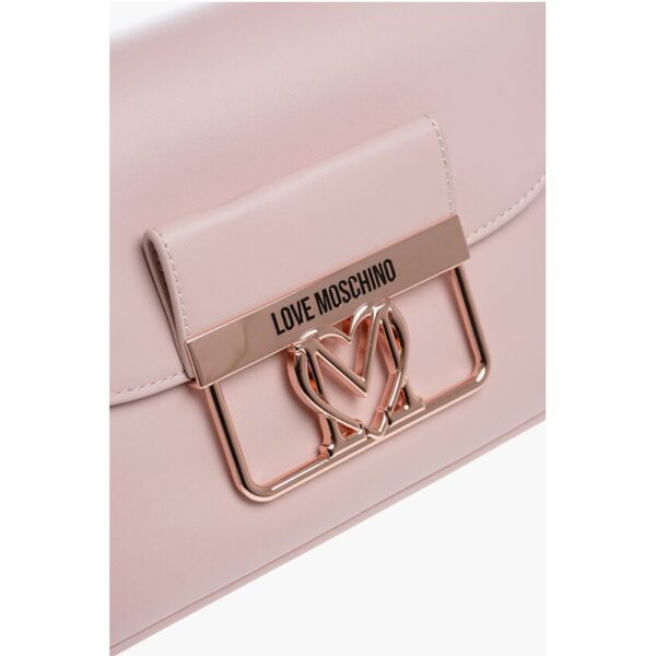 Moschino LOVE Faux Leather Bag with Metal Logo and Removable Shoulder - Image 4