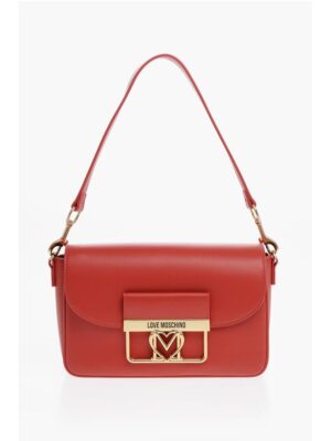 Moschino LOVE Faux Leather Bag with Golden Details and Removable Shou