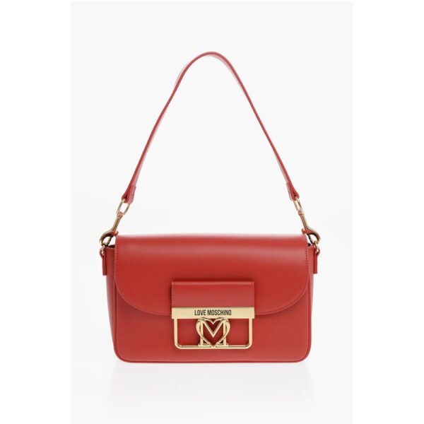 Moschino LOVE Faux Leather Bag with Golden Details and Removable Shou