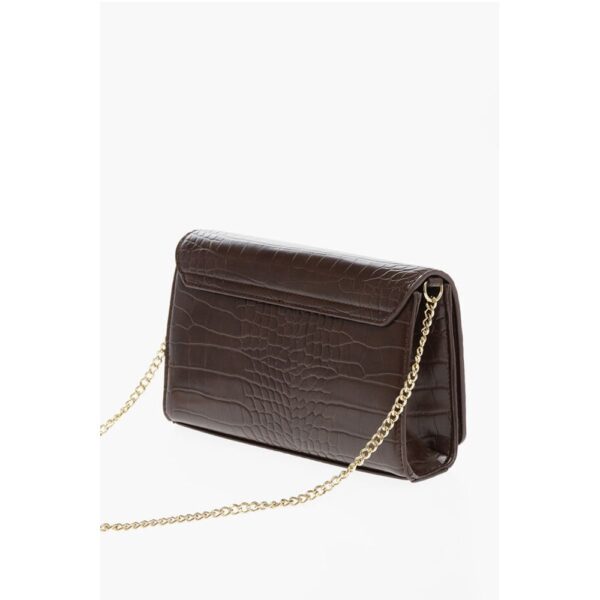 Moschino LOVE Crocodile Effect Faux Leather Bag with Golden Chain - Image 2