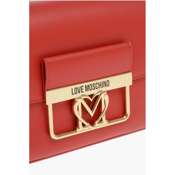 Moschino LOVE Faux Leather Bag with Golden Details and Removable Shou - Image 4